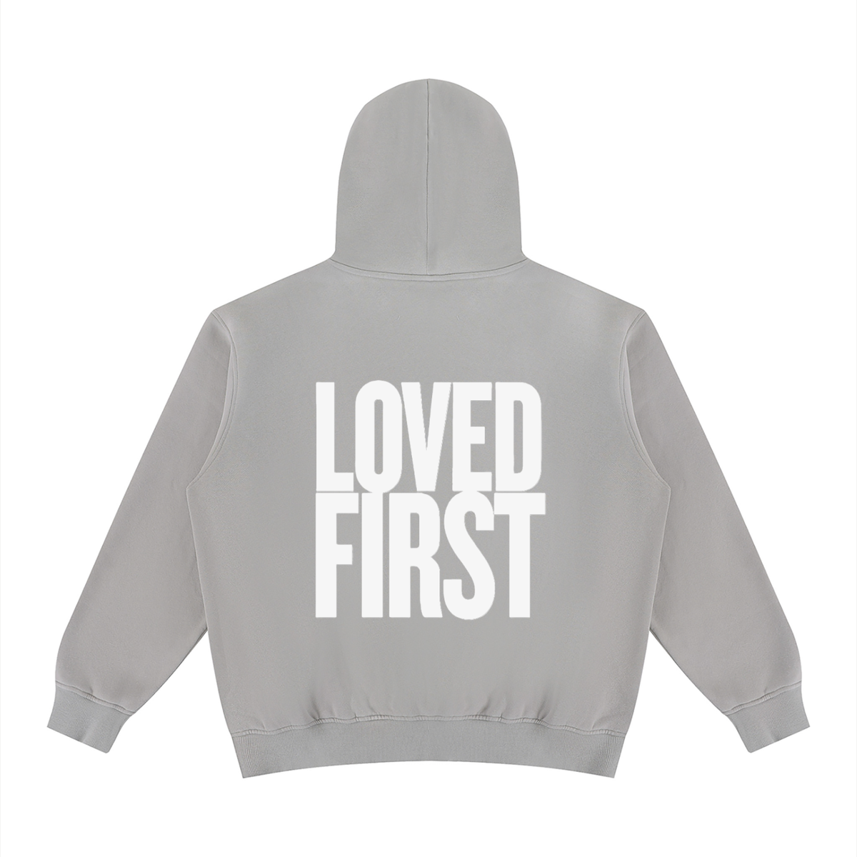The Light Grey LOVED FIRST Washed Hoodie