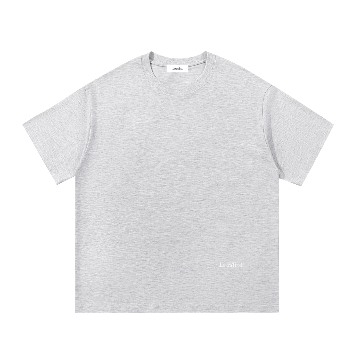 White-Grey t-shirt on a white background