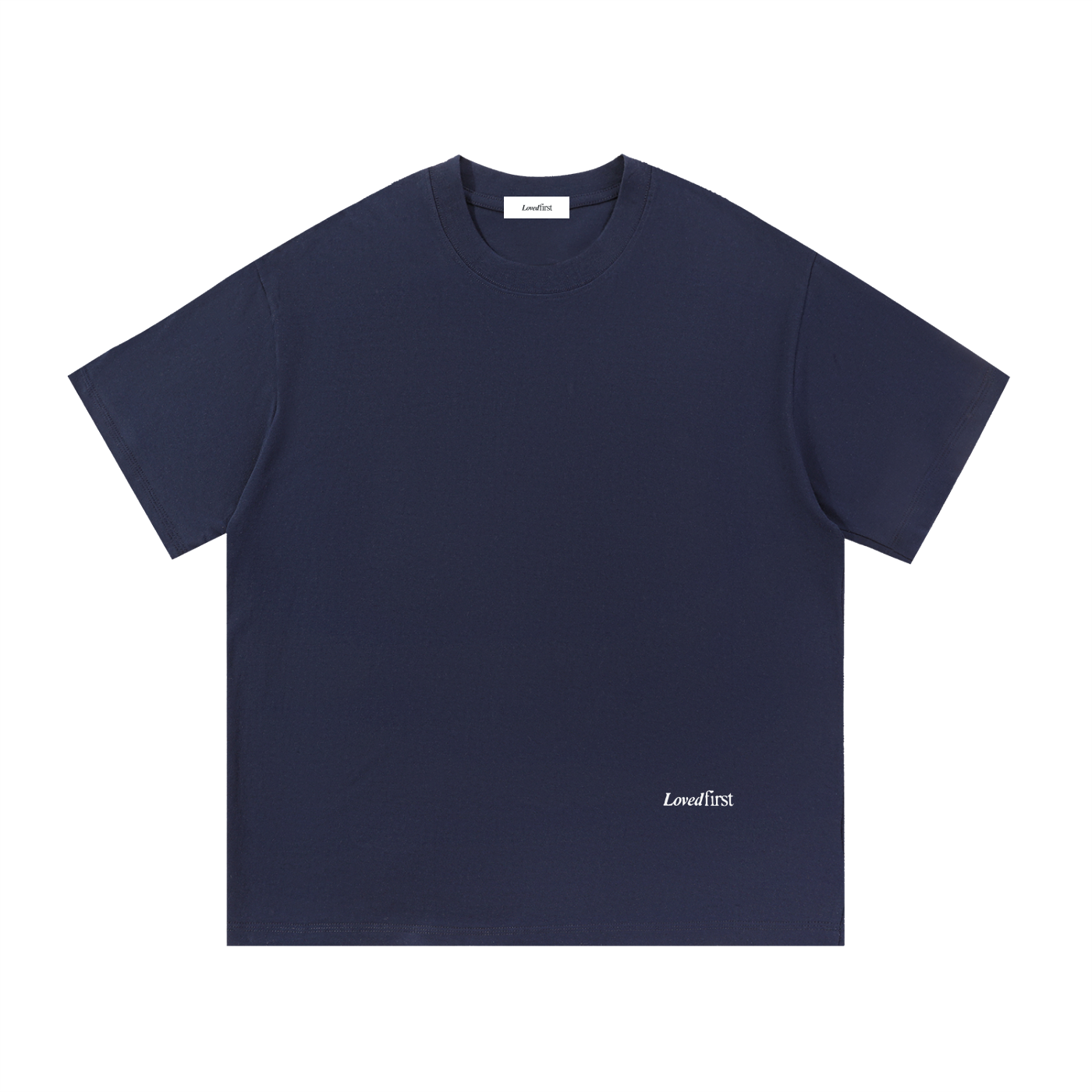 Black t-shirt on a white background