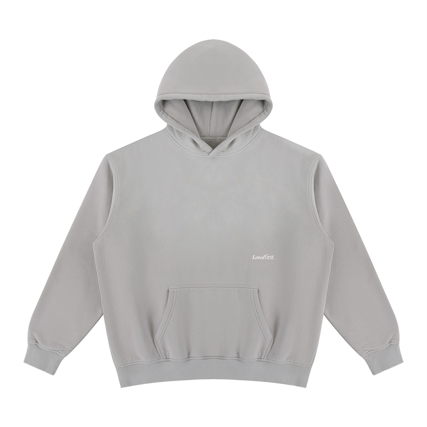 The Light Grey LOVED FIRST Washed Hoodie